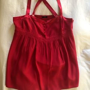 Red silk top